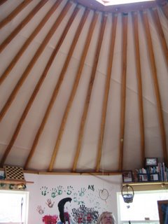 Ceiling of hard-sided yurt